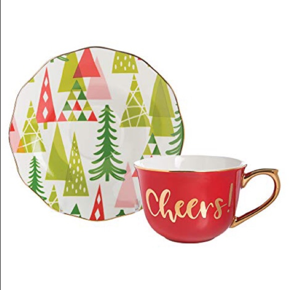 Slant Collection Cup and Saucer Set Cheers & Tree